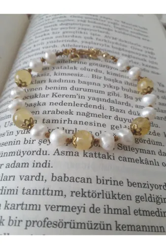 Kehribar INCITSRM7 Sitrin & Inci Bileklik
