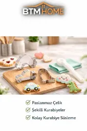 Kek Kalıbı ve Kurabiye Kalıp Seti Figürlü Çok Amaçlı Pasta Kurabiye Hamur Şekillendirici Set
