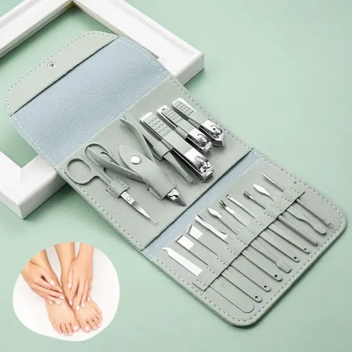 Kendiliğininden Çantalı Seyahat Tipi 16 Parça Manikür Pedikür Seti (4745)