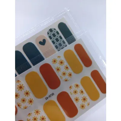Kendinden Yapışkanlı Nail Sticker 2 Paket Tırnak Stickeri Takma Yapışkanlı Oje ÇiçekliKalpliDesenli
