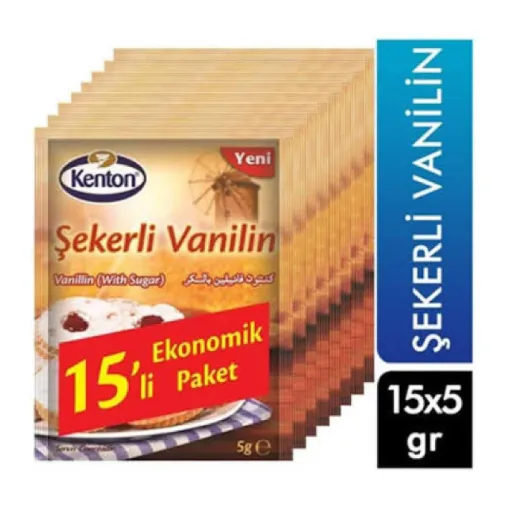 KENTON ŞEKER VANİLİN 15 Lİ (5 Adet) Koli