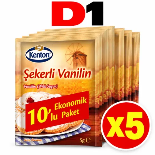 KENTON ŞEKERLİ VANİLİN 10 LU (5 Adet) Koli