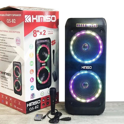 Kimiso Qs-82 Kımıso  Kablosuz Taşınabilir Hoparlör Çift 8 İnç  Hoparlör Qs82