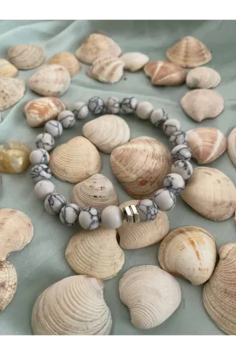 KİRKE STONE DGLTAŞ16 Halvit Taşi Doğal Taş Bileklik 8Mm