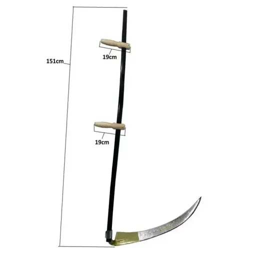 Komple Tırpan - Metal Saplı 6 Parça Set - Ahşap Elcik 70 Cm
