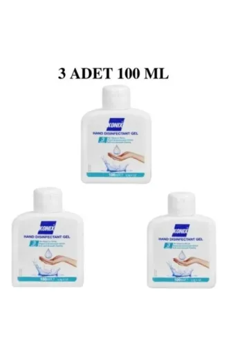 Konix 8681715343991 3 Adet 100 Ml Antibakteryal El Ve Cilt Dezenfektan Jel Hand Sanitizer