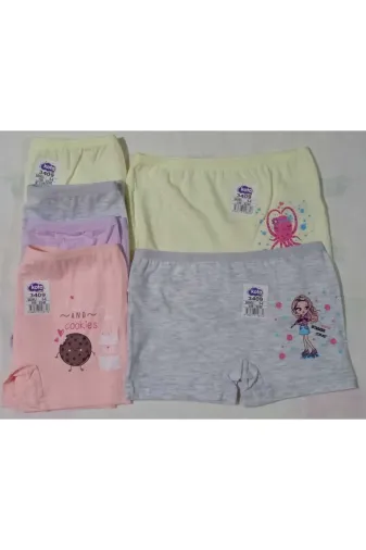KOTA İÇ GİYİM Kota Kız Çocuk Baskılı Boxer (Kilot,külot) 3409 6Lı