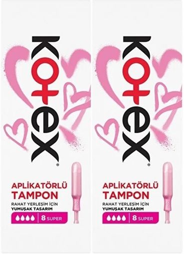 Kotex Aplikatörlü Tampon Süper 16 Lı Set (2PK*8)