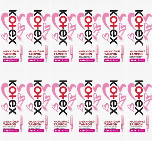 Kotex Aplikatörlü Tampon Süper 96 Lı Set (12PK*8)