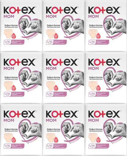 Kotex Mom Lohusa Külodu - Külot Bez L - Large - Büyük / XL - Extra Large - 72 Li Set (9PK*8)