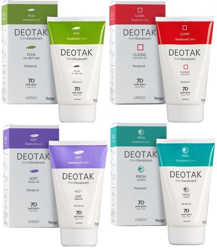 Krem Deodorant Unisex 35ML (Normal Cilt/Mentol/Hassas/Çay Ağacı Yağı) Karma (4 Lü Set)