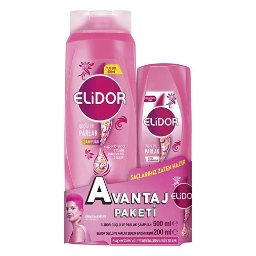 KT24050263 Elidor Superblend Şampuan 400 Ml + Saç Kremi 200 Ml Güçlü Ve Parlak 400 Ml + 200 Ml