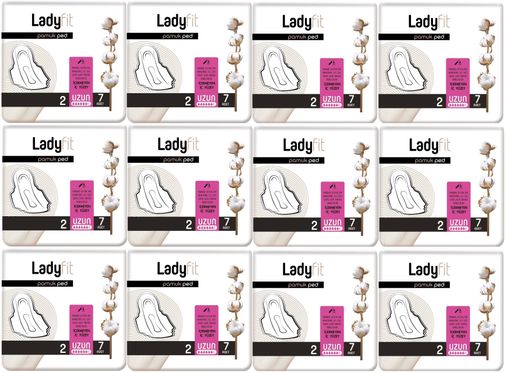 Ladyfit Pamuk Ped Uzun 12 Li Set (İç Adet 84) (12PK*7)