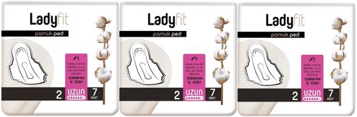 Ladyfit Pamuk Ped Uzun 3 Lü Set (İç Adet 21) (3PK*7)