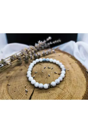 Lavinia Atelier HV01 Unisex Beyaz Havlit Taşı Doğal Taş Bileklik