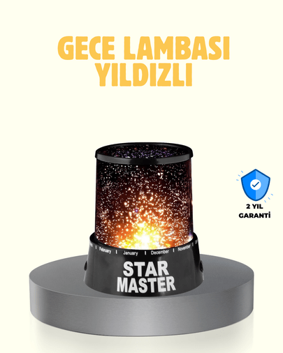 LED Renk Değiştiren Yıldız Projektör Galaxy Efektli Gece Lambası