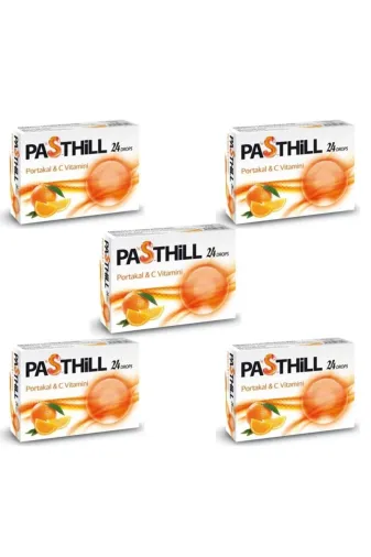 LedaPharma 4a-LDPHRM_PSTHLLPRTKL24_05 Pasthill Portakal Vitamin C  Pastil X5 Adet