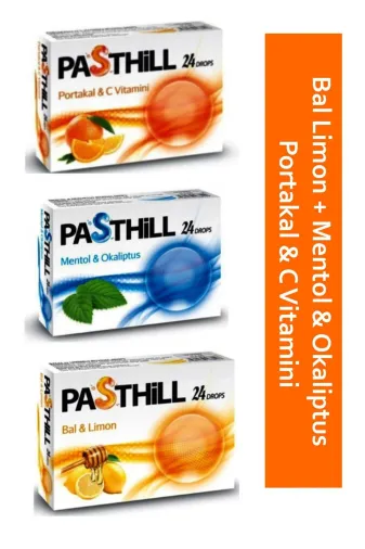 LedaPharma LEDAPASTIL3KAR Pasthıll 24 Kapsül Drops C Vitamini - Limon - Portakal - Mentol