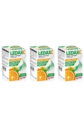LedaPharma PARKFARMA618 Ledaxc Vitamin C Vitamin D Ve Çinko Içeren 30 Kapsül 3 Adet
