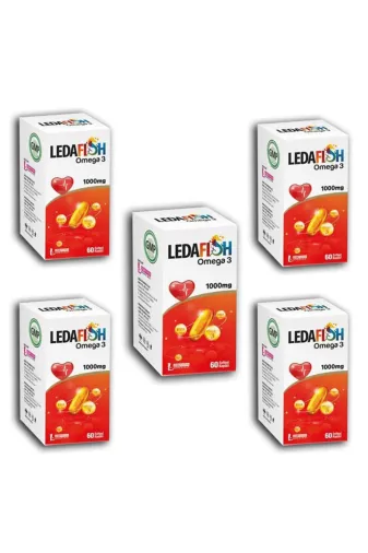 LedaPharma u-LDPHRM_LDFSHOMG60_05 Ledafish Omega 3 1000Mg 60 Softjel Kapsül X5 Adet