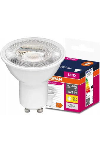 Ledvance 0.1 6.9W = 80W Eşdeğer Gu10 Duylu 3000K Gün Işığı (Açik Sari) 575 Lümen Led Spot Ampul