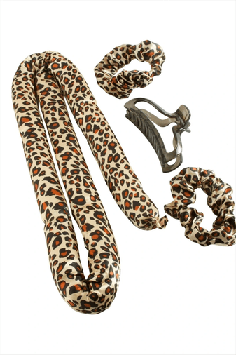leopar Desenli Bugidi Saç Şekillendirici Sünger Set