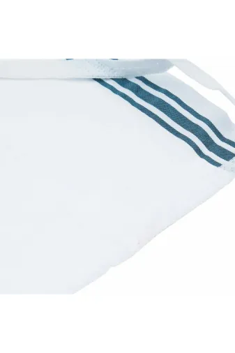 leuniva 869432169542 Beyaz Şerit Baskılı 5 Adet Peeling Hamam Banyo Kesesi 16 X 24 Cm