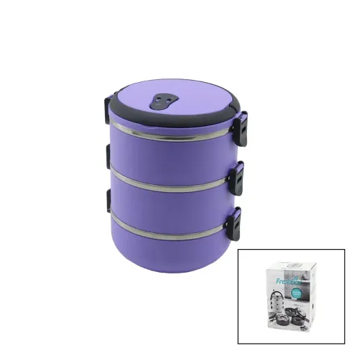LİLA  3LÜ SEFER TASI SAKLAMA KABI 1.8LT (4745)