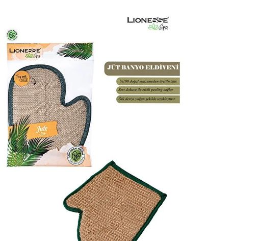 Lıonnesse Naturel Materıal Spa jüt Eldiven Banyo  kesesi spa r- 408