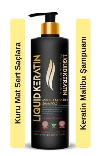 Liquid Keratin KR-M000430 Kuru Mat Sert Kabaran Saçlara - Tuzsuz Malibu Keratin Şampuanı (350Ml)