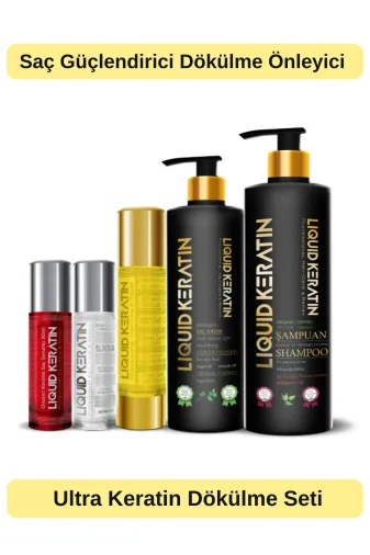 Liquid Keratin KR2100-1-YHB Keratin Saç Güçlendirici Dökülme Önleyici 5'li Ultra Set (Saç Serum Ve Yaği)