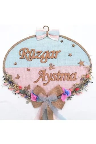 Lora Davet 36226 Bebek Kapı Süsü, Hastane Kapı Süsü, Duvar Süsü, Bebek Çelengi (1 Adet) Çok Renkli - 3622
