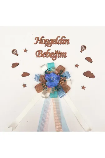 Lora Davet Bebek Kapı Süsü, Hastane Kapı Süsü, Duvar Süsü Aksesuarları (1 Adet) Mavi - 36511