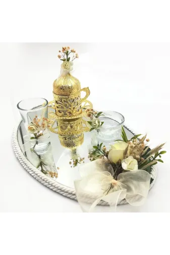 Lora Davet Damat Kahve Fincanı Takımı Oval (1 Adet) Altın 54181