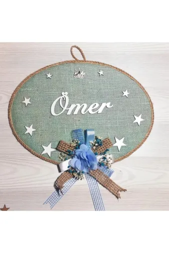 Lora Davet Erkek Bebek Kapı Süsü, Hastane Kapı Süsü, Duvar Süsü (1 Adet) Mavi - 36220