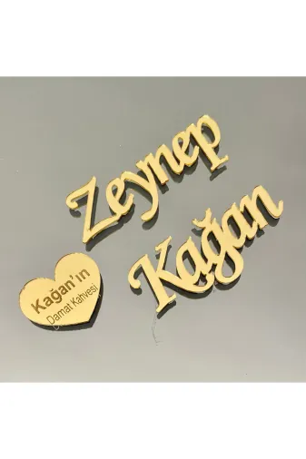Lora Davet Söz Nişan Tepsisi Isimlik (1 Adet) Altın 51724