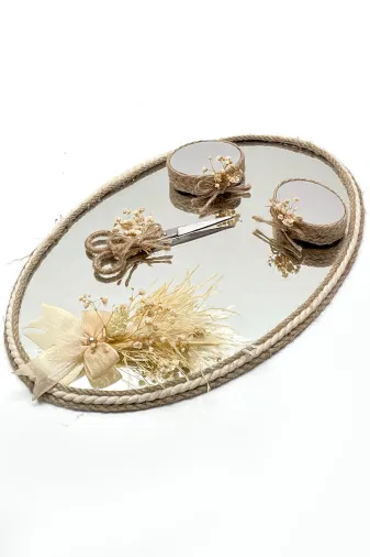 Lora Davet Söz Nişan Yüzük Tepsisi (1 Adet) Naturel 53091