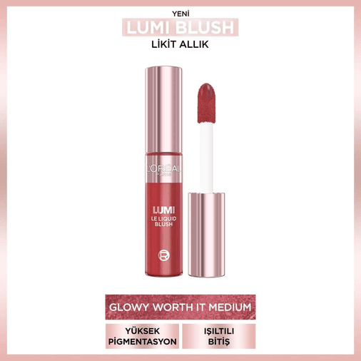 Loreal Paris 1425004 L'oreal Paris Lumi Blush Yoğun Pigmentli Ve Işıltılı Likit Allık Glowy Worth It