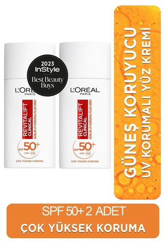 Loreal Paris BiWQoL79ED L’Oréal Paris 2'li Revitalift Clinical Spf 50+ Günlük Yüksek Uv Korumalı Yüz Güneş Kremi (2 X 50 Ml)