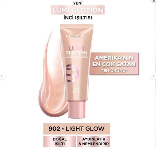 Loreal Paris loreal902 L'oreal Paris Glotion All-In-One Doğal Işıltı 902 - Light Glow 40 Ml Highlighter, Likit Aydınlatıcı