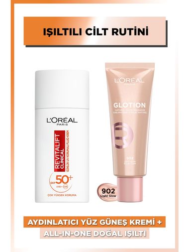 Loreal Paris lorelanu125+125 L'oréal Paris Revitalift Clinical Vitamin C Uv Fluid + L'oréal Paris Glotion All-In-One Doğal Işıltı 902 - Light Glow