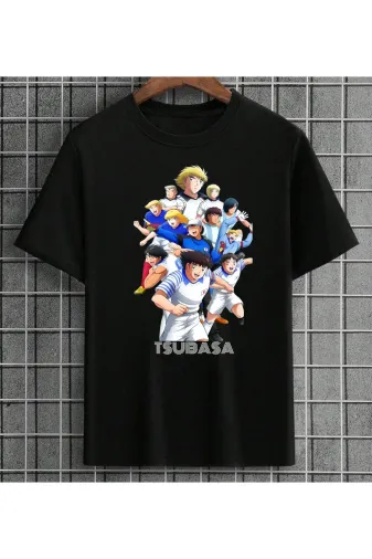 lovver TU2 Tsubasa Tasarimli Oversize Premium Baski T-Shirt