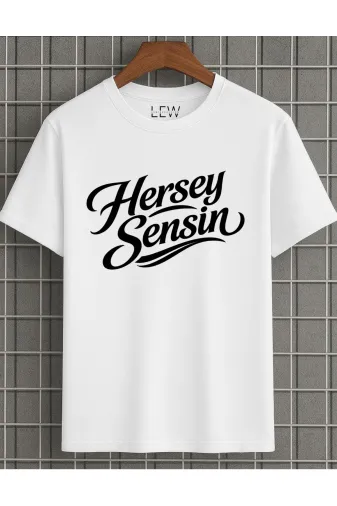 lovver yln3 Her Şey Sensin Şarkı Sözlü Tasarım Premium Baskı Konser Pamuklu Konsept Tişört