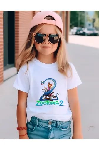 lovver zoot1 Zootropolis Tasarımlı Zootopia Özel Üretim Premium Baskılı Çocuk Tişört