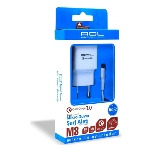 M33 Acl Ac-2 M3 Powerclassic™ Quick Charge 3A Micro Usb Şarj Cihazı