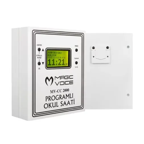 Magicvoice Mv-cc2000 Usb Duvar Tipi Programlı 20 Adet Mp3 Formatı Zil / İstiklal Marşlı Akıllı Dijital Okul Saati (çan Takılabilir)