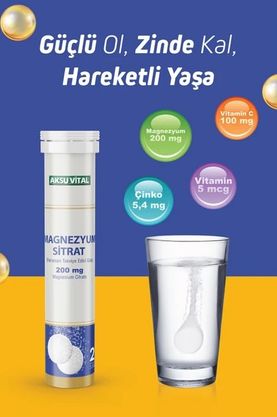 Magnezyum Sitrat Efervesan 20 Tablet