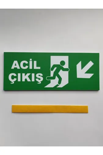 Makri acilcikissolalt Acil Çıkış Tabelası Sol Alt Ok