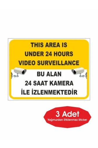 Makri guvenliksarietiket Bu Alan İzlenmektedir Güvenlik Kamerası Stickerı