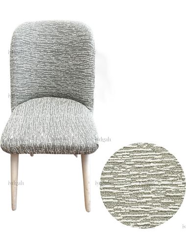 Mandaş Oval jakarlı Sandalye örtüsü Beyaz 4 Lı